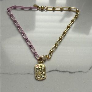 Gold and Pink Chain Necklace